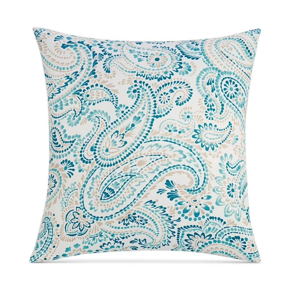 Charter Club Damask Paisley Sham Unisex European Blue Zip Closure